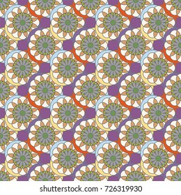 New color seamless pattern with many flower.