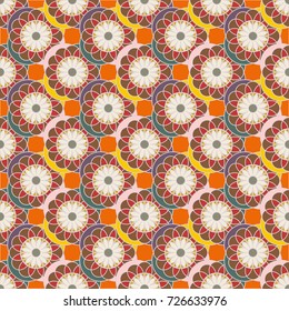 New color seamless pattern with many flower.