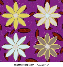New color seamless pattern with many flower.