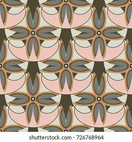New color seamless pattern with many flower.