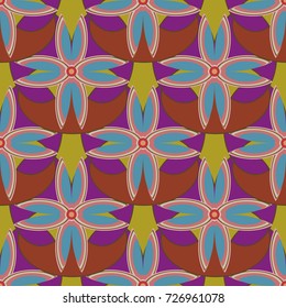 New color seamless pattern with many flower.