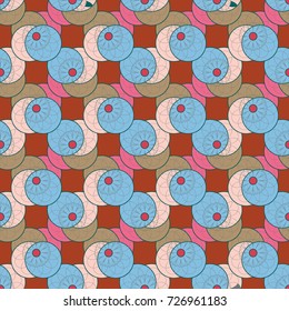 New color seamless pattern with many flower.