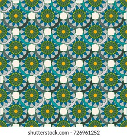 New color seamless pattern with many flower.