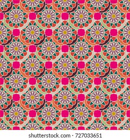 New color seamless pattern with many flower.