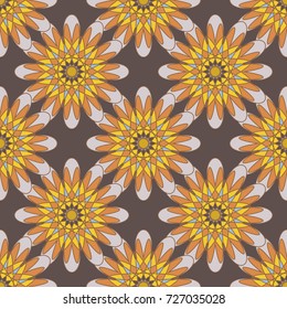 New color seamless pattern with many flower.