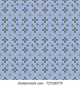 New color seamless pattern with many flower.