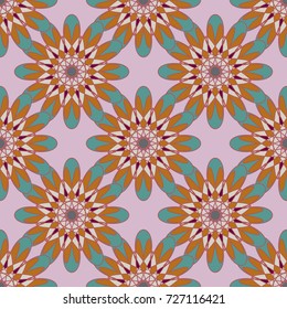 New color seamless pattern with many flower.