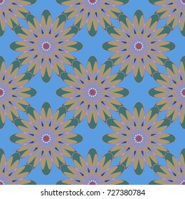 New color seamless pattern with many flower.