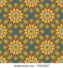 New color seamless pattern with many flower.