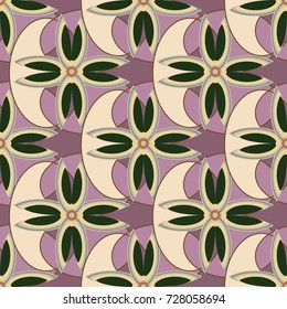 New color seamless pattern with many flower.