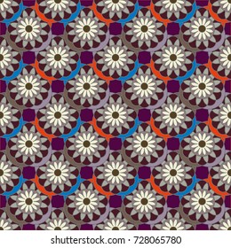 New color seamless pattern with many flower.