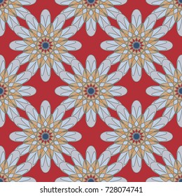 New color seamless pattern with many flower.