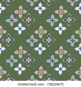 New color seamless pattern with many flower.