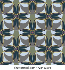New color seamless pattern with many flower.