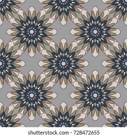 New color seamless pattern with many flower.