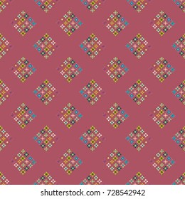 New color seamless pattern with many flower.