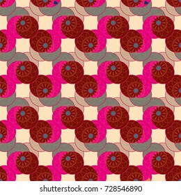 New color seamless pattern with many flower.