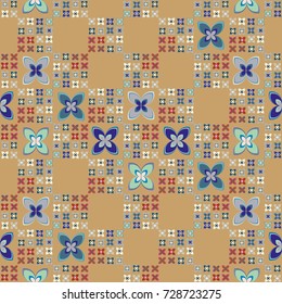 New color seamless pattern with many flower.