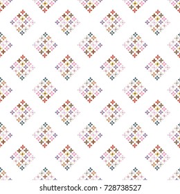New color seamless pattern with many flower.