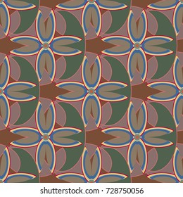 New color seamless pattern with many flower.