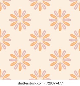 New color seamless pattern with many flower.