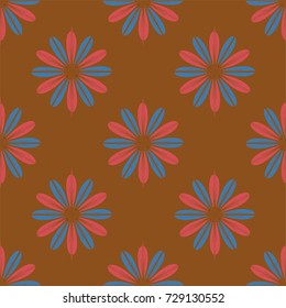 New color seamless pattern with many flower.