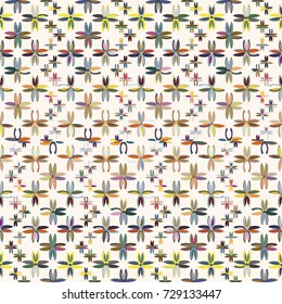 New color seamless pattern with many flower.