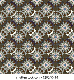 New color seamless pattern with many flower.