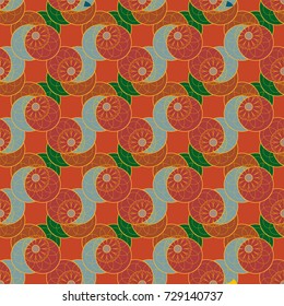New color seamless pattern with many flower.