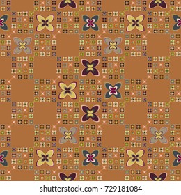 New color seamless pattern with many flower.