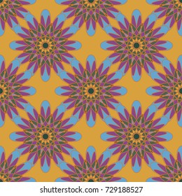 New color seamless pattern with many flower.