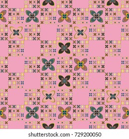 New color seamless pattern with many flower.