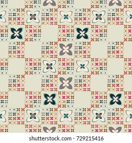 New color seamless pattern with many flower.