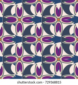 New color seamless pattern with many flower.