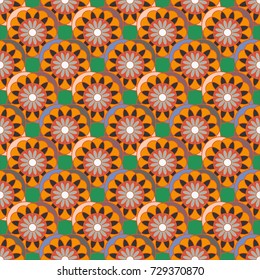 New color seamless pattern with many flower.