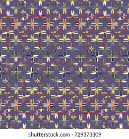 New color seamless pattern with many flower.