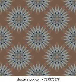 New color seamless pattern with many flower.