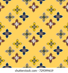 New color seamless pattern with many flower.