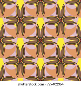 New color seamless pattern with many flower.