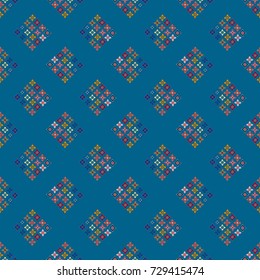 New color seamless pattern with many flower.