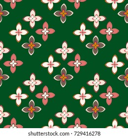 New color seamless pattern with many flower.