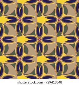 New color seamless pattern with many flower.