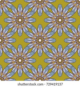 New color seamless pattern with many flower.