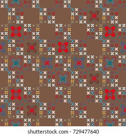 New color seamless pattern with many flower.