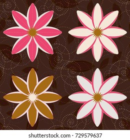 New color seamless pattern with many flower.