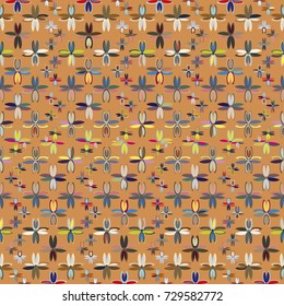 New color seamless pattern with many flower.