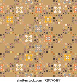 New color seamless pattern with many flower.
