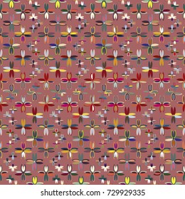 New color seamless pattern with many flower.