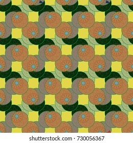 New color seamless pattern with many flower.