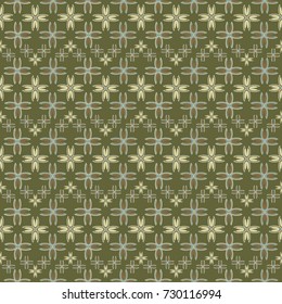 New color seamless pattern with many flower.